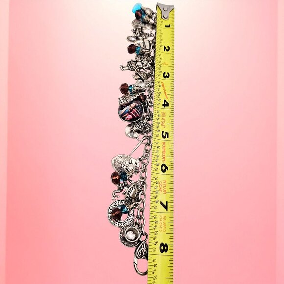 Alice in Wonderland Inspired Charm Bracelet – Silver Tone – Magical, Storybook - Picture 9 of 10